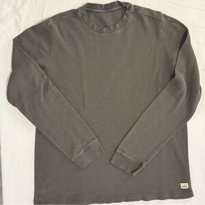 Vuori Olive Green Long Sleeve Waffle Thermal Crew Neck Shirt - Large - Womens